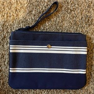 Lands’ End Large wristlet. 10 1/2” x 7 1/2” Navy and white striped!